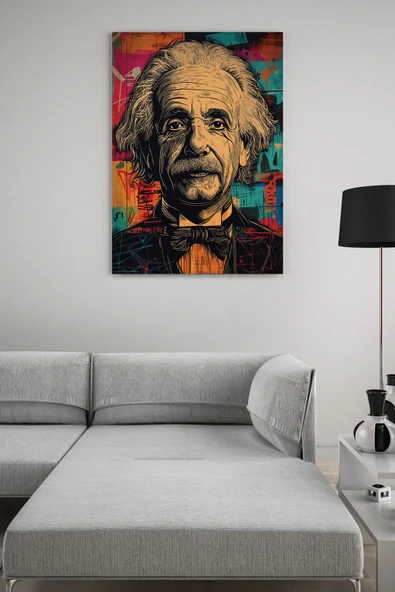 SELMIRA Albert Einstein Pop Art Kanvas Tablo - 1