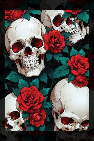 SELMIRA Kuru Kafa ve Güller Kanvas Tablo - 2