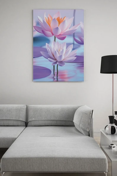 SELMIRA Nilüfer ve Lotus Çiçeği Kanvas Tablo