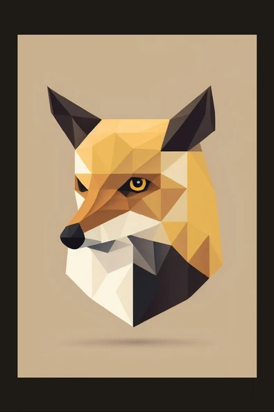 SELMIRA Geometrik Tilki Kanvas Tablo - 2