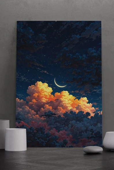 SELMIRA Bulutlu Bir Gece Kanvas Tablo