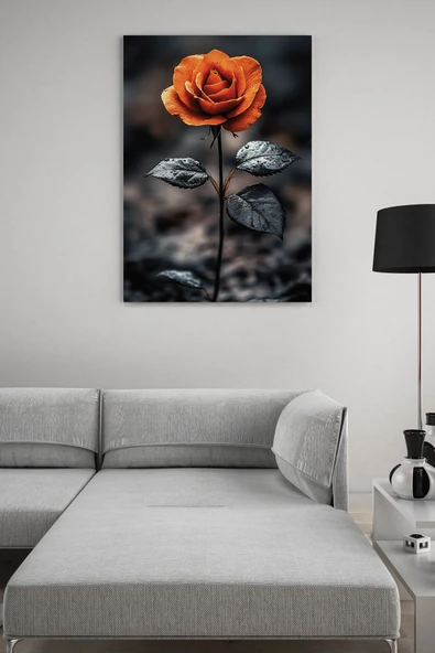 SELMIRA Yalnız Yetişen Gül Kanvas Tablo