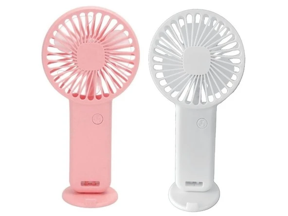 2 ADET MİNİ FAN,TELEFON TUTUCU,PORTATİF EL VANTİLATÖRÜ PEMBE,BEYAZ  9,3x19cm - 2
