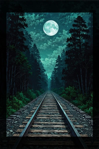 SELMIRA Aya Giden Tren Yolu Kanvas Tablo - 2
