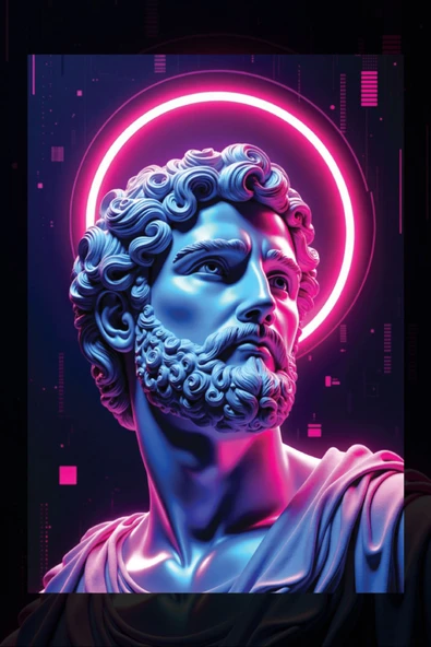 SELMIRA Neon Poseidon Kanvas Tablo - 2