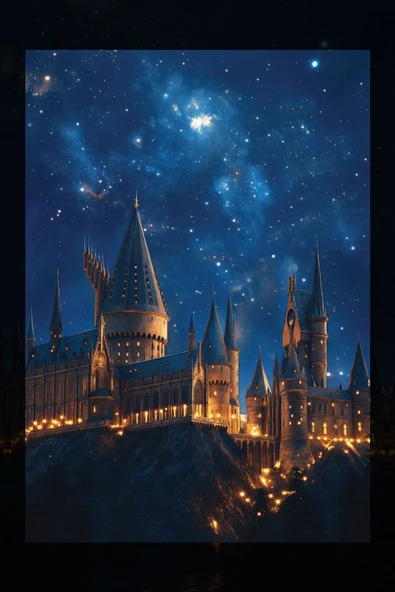 SELMIRA Yıldızların İçinde Şato Kanvas Tablo - 2