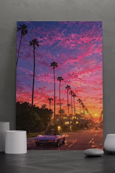 SELMIRA Yaz Akşamı Şehir Tablosu Kanvas Tablo ürün görseli