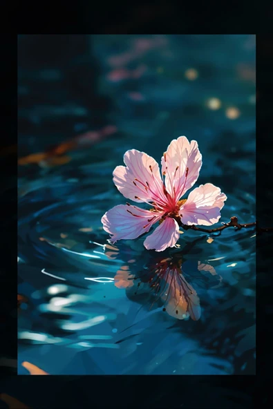 SELMIRA Suya Düşmüş Çiçek Kanvas Tablo - 2