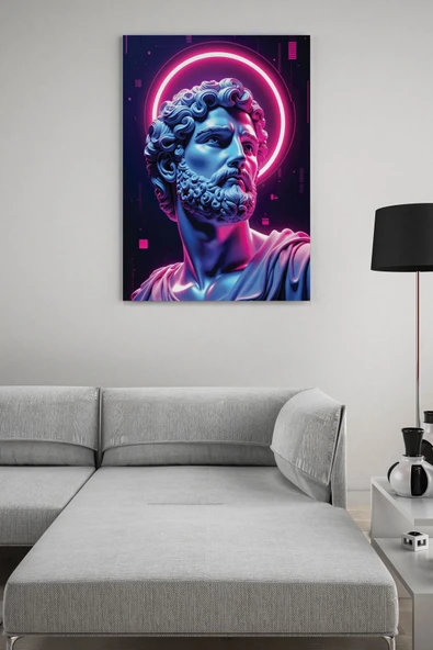 SELMIRA Neon Poseidon Kanvas Tablo - 1
