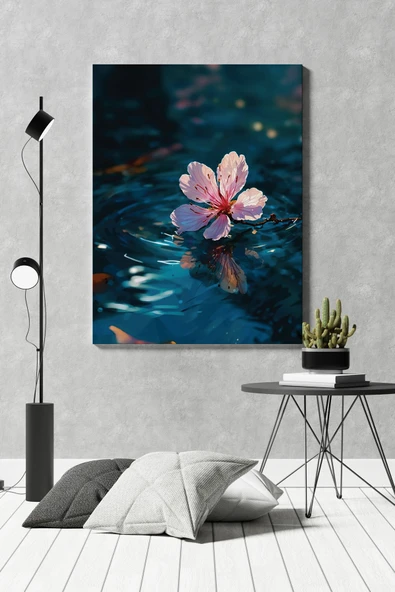 SELMIRA Suya Düşmüş Çiçek Kanvas Tablo