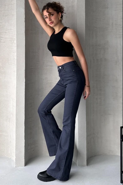 Yüksek Bel İspanyol Paça Jean - 4038 - 2