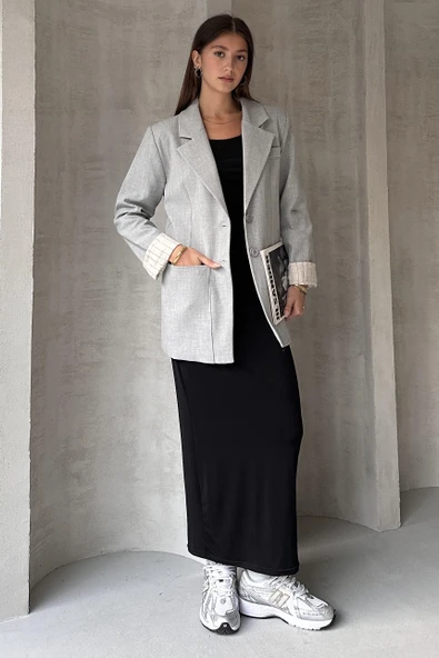 Kol Detaylı Blazer Ceket - 12