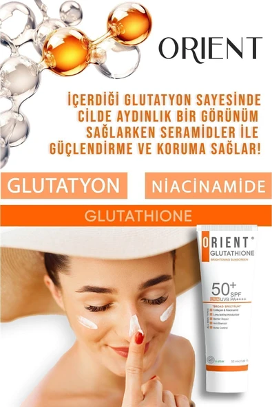 ORİENT GLUTATYONLU VE KOLAJENLİ YÜKSEK KORUYUCULU LEKE ÖNLEYİCİ SPF 50 GÜNEŞ KREMİ VEGAN - 2