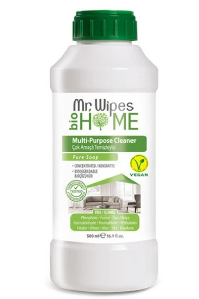 MR WİPES BEYAZ SABUN KOKULU 500 ML KONSANTRE ÇOK AMAÇLI TEMİZLEYİCİ