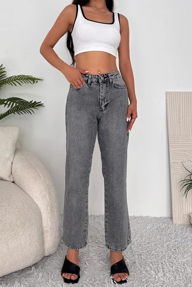 Kadın Yüksek Bel Jean Pantolon - 2