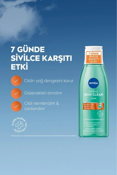 NİVEA DERMA SKİN CLEAR KARŞITI TONİK 200ML, NİASİNAMİD, SALİSTİK ASİT - 2