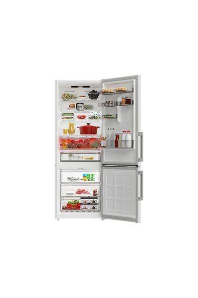 Grundig GPKND 490 E Enerji Sınıfı 490L Duo-No Frost Alttan Donduruculu Buzdolabı Beyaz - 3