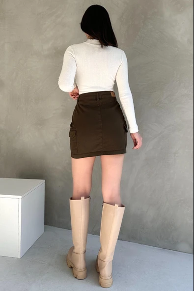 Kargo Cep Denim Etek - 5