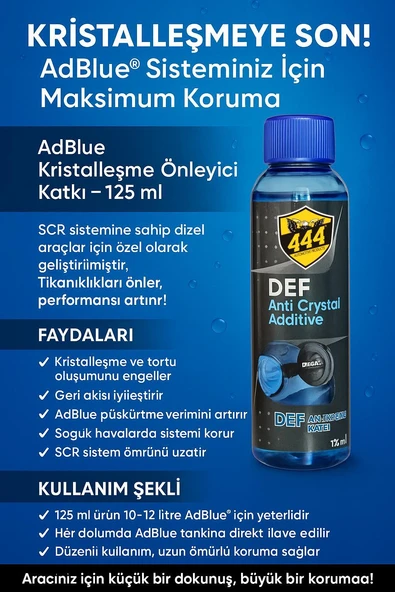 Def Antikristal Katkı 125 ml - 2