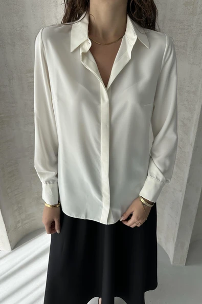 Klasik Düz Gizli Patlı Gömlek