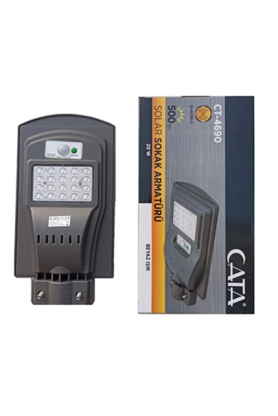 Cata Ct-4690 Güneş Enerjili Bahçe Aydınlatma Solar Sokak Lambası 20w Solar Armatür Led Projektör - 4