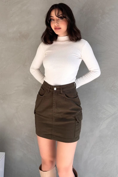 Kargo Cep Denim Etek - 2