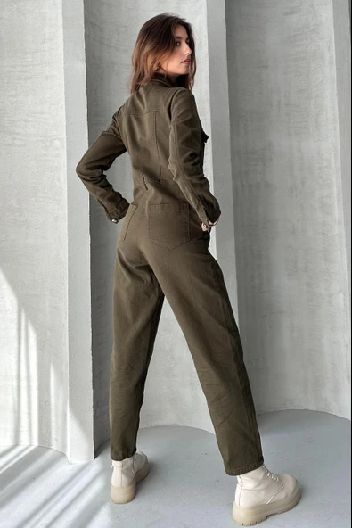 Uzun Kol Fermuarlı Tulum - 3