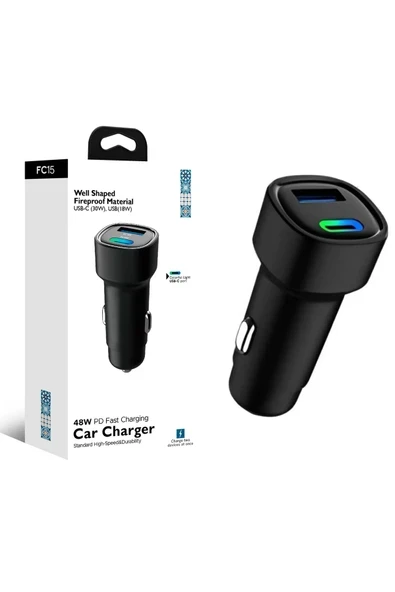 Fulltech 48W PD Araçiçi Şarj Aleti FC15 ürün görseli 1