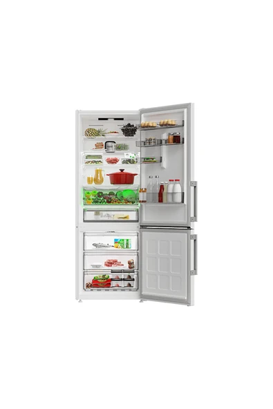 Grundig GPKND 490 E Enerji Sınıfı 490L Duo-No Frost Alttan Donduruculu Buzdolabı Beyaz - 2