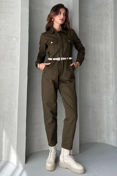 Uzun Kol Fermuarlı Tulum - 2