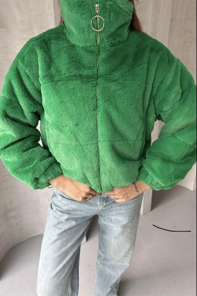 Suni Kürk Lastikli Ceket - 2