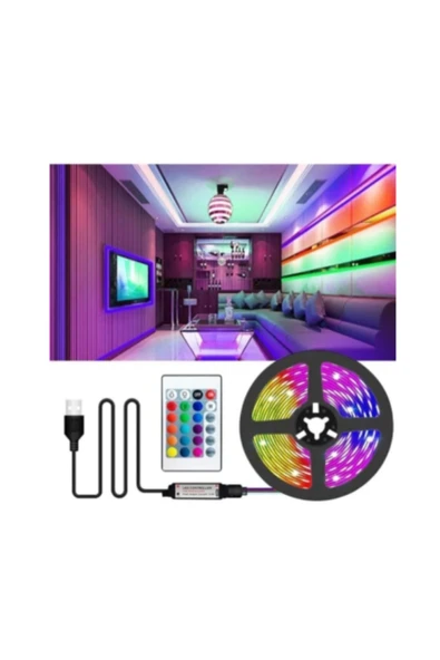 Cata Televizyon Arkası Usb Girişli 3 mt Rgb Şerit Led