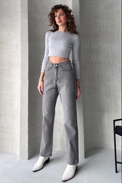 Yüksek Bel Straight Jean - 4751 - 2