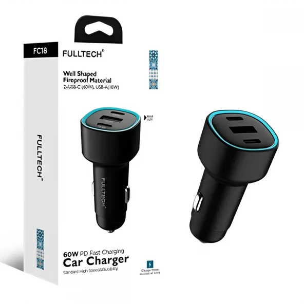 Fulltech 60W PD Araçiçi Şarj Aleti FC18 ürün görseli 1