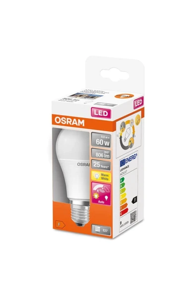Osram Led Hareket Sensörlü 9w 2700k Sarı Işık 806lm E27 Kutu