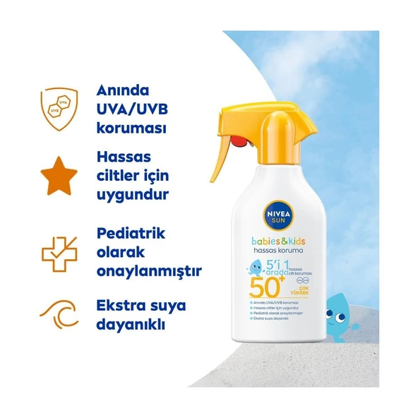 Nivea Baby Bebek ve Çocuklar Için Güneş Spreyi 270ML, SPF50, Hassas Güneş Koruması, Ekstra Suya Dayanıklı - 5