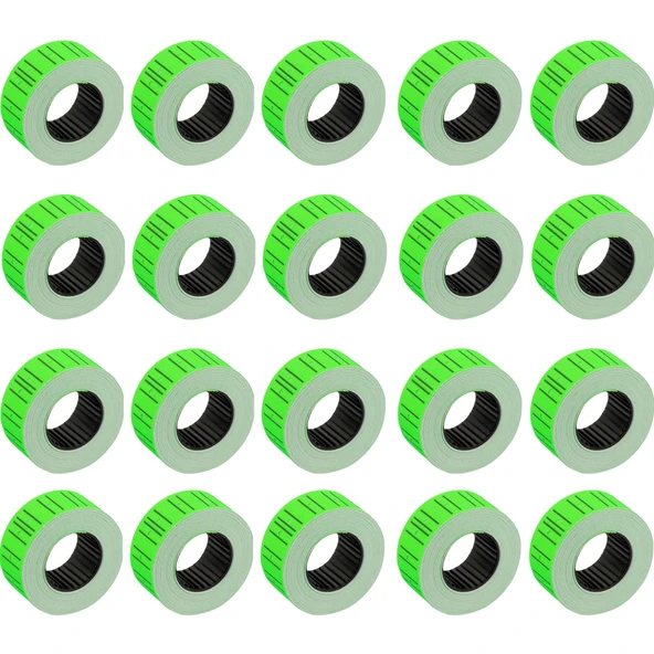 Motex Tanex Makine Etiketi Kraft Fiyatlandırma Numaralandırma Bant-12x21 mm -800'lü - Yeşil- 20 Adet ürün görseli 1