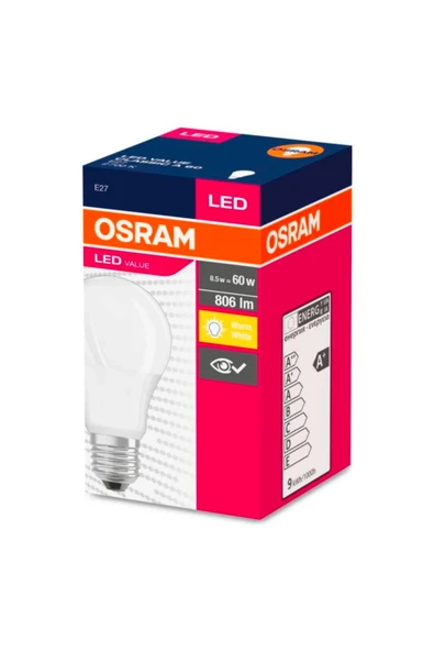 Osram Led Ampul Value 8,5w 2700k Sarı Işık 806lm E27 10'lu Paket - 2