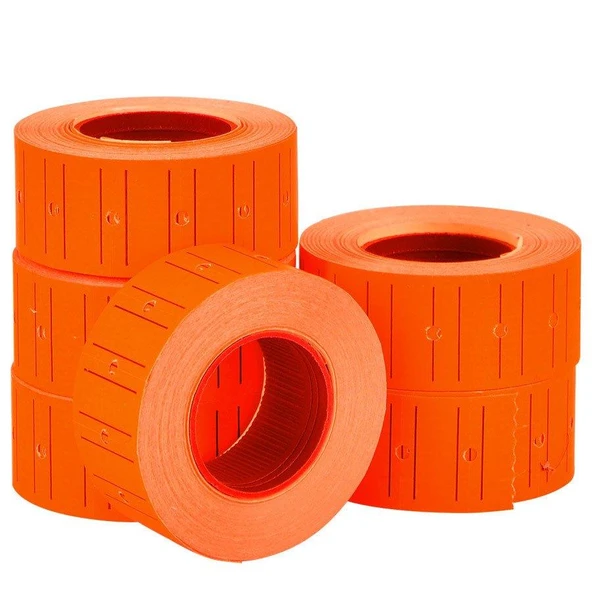Motex Tanex Makine Etiketi Kraft Fiyatlandırma Numaralandırma Bant-12x21 mm -800'lü -Turuncu-20 Adet - Resim 6