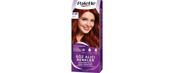 PALETTE SAÇ BOYASI & GÖZ ALICI RENKLER COLORS 6/88 YOĞUN KIZIL - 2