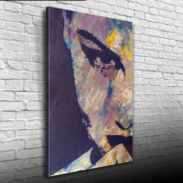 Yağlıboya Kadın Portre Gri Tonlarda Kanvas Tablo 50 x 70 - 3