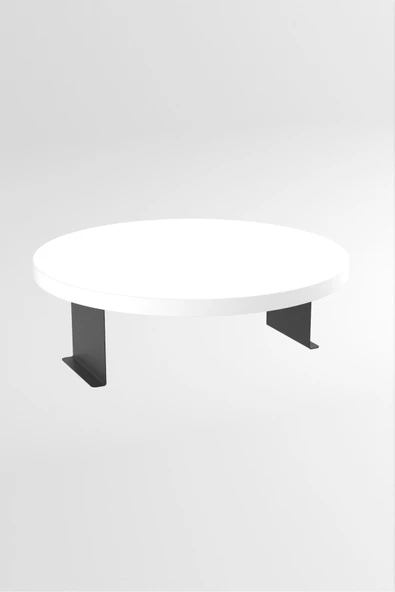Yan Sehpa Ayarlanabilir Tepsi Dekoratif Modern Tepsi BEYAZ - 5