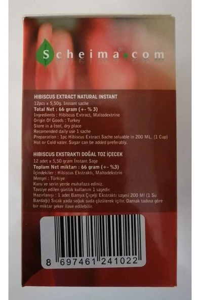 SCHEİMA HIBISCUS EKSTRAKTI DOĞAL TOZ IÇECEK - 2