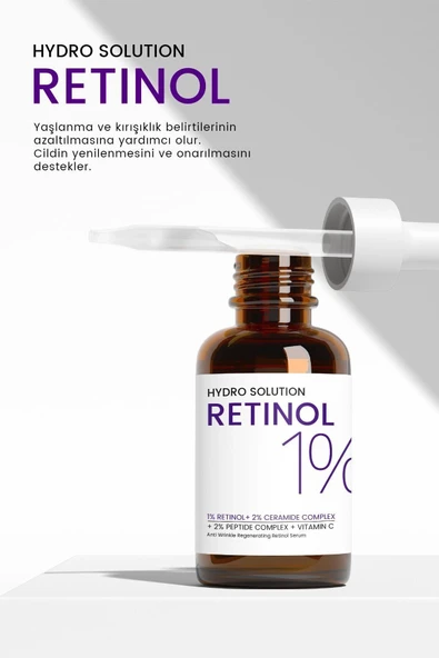 PROCSİN HYDRO SOLUTİON %1 RETİNOL CERAMİDE YOĞUN KIRIŞIKLIK KARŞITI YENİLEYİCİ SERUM 30ML - 2