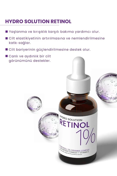PROCSİN HYDRO SOLUTİON %1 RETİNOL CERAMİDE YOĞUN KIRIŞIKLIK KARŞITI YENİLEYİCİ SERUM 30ML - 3