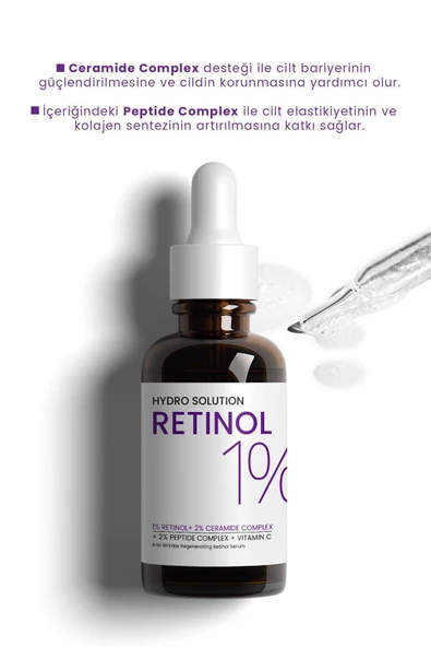 PROCSİN HYDRO SOLUTİON %1 RETİNOL CERAMİDE YOĞUN KIRIŞIKLIK KARŞITI YENİLEYİCİ SERUM 30ML - 6