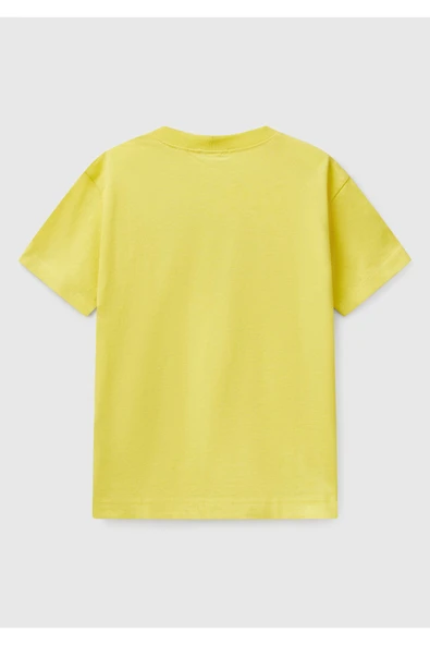 Erkek Çocuk Fıstık Yeşili Benetton Logo Baskılı T-Shirt - 11