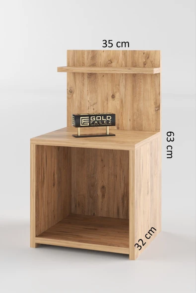 Komodin Raf Salon Ofis Dolabı Ceviz - 5