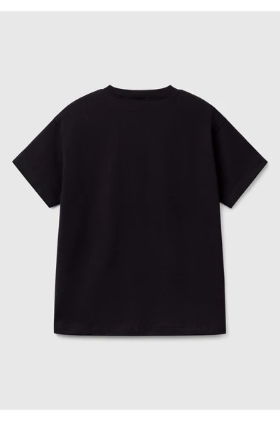 Erkek Çocuk Fıstık Yeşili Benetton Logo Baskılı T-Shirt - 8