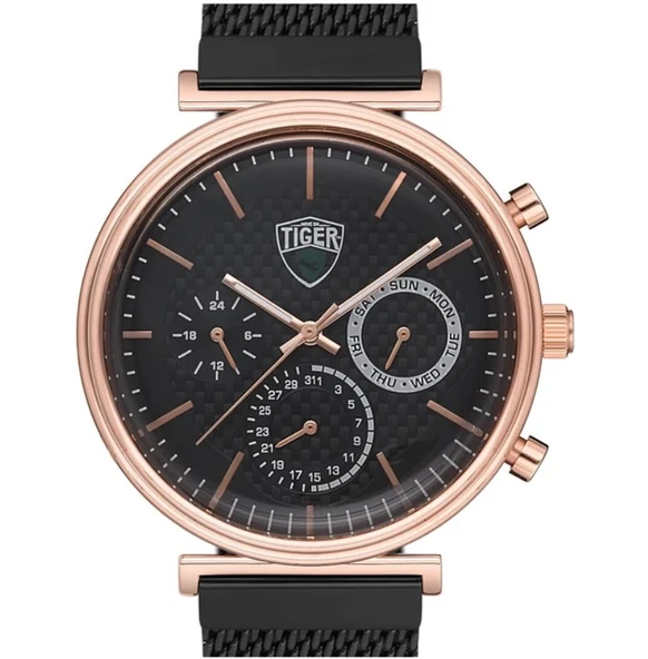 TI-2121MSRS SAFİR CAMLI TIGER ÇELİK ERKEK SAATİ ürün görseli